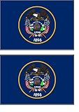 2 Utah Flag Stickers Decal Bumper Window Laptop Phone Auto Boat Wall