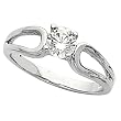 14K White Gold Diamond Solitaire Engagement Ring - 0.50 Ct.