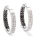 14K White Gold 1.13ct Black & White Diamond Hoop Earrings