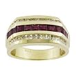 14K Yellow Gold Man's Ruby and Diamond Ring
