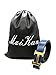 Maikun H-frame Buckle Leather Belt Blue with Maikun Draw String Backpack Gift