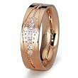 5mm Stainless Steel Rose Gold Plated Ring with CZ Accents (Sizes 6-8)