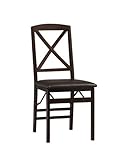 Set of 2 Triena Folding Chairs X Back Rich Espresso Finish