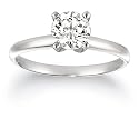 10k Choice of White or Yellow Gold Round Diamond Solitaire Engagement Ring (3/4 ct, J-K Color, I2-I3 Clarity)