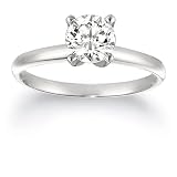 10k Choice of White or Yellow Gold Round Diamond Solitaire Engagement Ring (1/2 ct, J-K Color, I2-I3 Clarity)