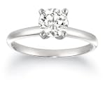 10k White or Yellow Gold Round Diamond Solitaire Engagement Ring (3/4 ct, J-K Color, I2-I3 Clarity)
