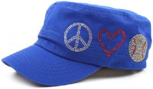 Peace Love Softball Cadet Cap (Blue)