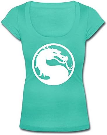 Keviny Mortal Kombat Tshirts A0245 Womens Scoop Neck T-Shirt Movie Tees Teal M