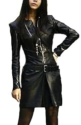 Above the Knee Faux-Leather Sheath Spring Mini Dress 