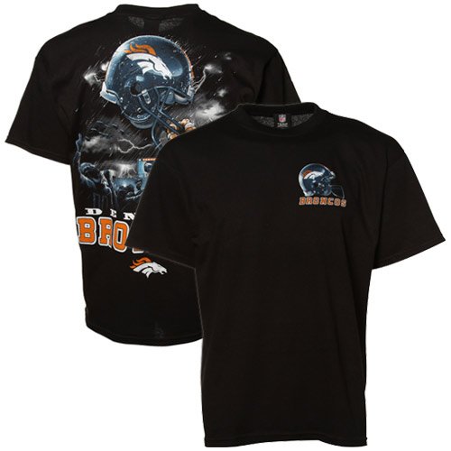 NFL Denver Broncos Black Helmet to Sky Graphic T-shirt
