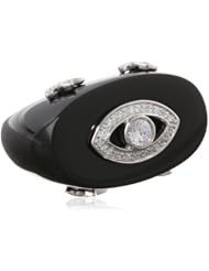 Miriam Salat Black Resin and Cubic-Zirconia Evil Eye Ring