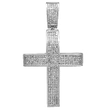 14K White Gold Mens Diamond Cross Pendant 5.50 Ctw