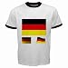 Men's Customized FLAG ICON GERMAN GERMANY 100% Cotton White Ringer T-shirt