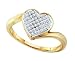 The Golden Turn Heart Diamond Ring-10K Yellow Gold Pave Set Diamond Heart Centerpiece-.10CT Diamonds