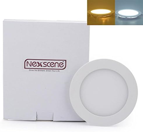NexScene Dimmable 9W 6 Inch Ultra Thin Anti-fogging Round Ceiling Panel LED Recessed Lighting Trim Downlight (Warm White)