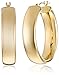 14k Yellow Gold Polished Wedding Band Hoop Earrings