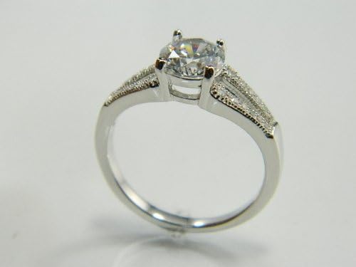 1231- 925 Silver Micro Pave Ring with Rhodium Finish Size: 8