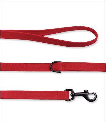 Red Dog Leash - Genuine Ultrasuede 4 Feet