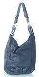 Besace moderne et simple en cuir lisse et souple bleu