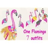 Pink Flamingo Lawn Yard Ornament w/ Clothes costume Outfits Seasonal Decorations Holiday Home Garden Decor Tropical Florida Flamingos ~ OTC
