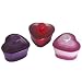 Le Creuset Stoneware Heart Minis, Set of 3 Heart Ramekins with Lid, Cerise, Cassis and Rose