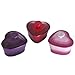 Le Creuset Stoneware Heart Minis, Set of 3 Heart Ramekins with Lid, Cerise, Cassis and Rose