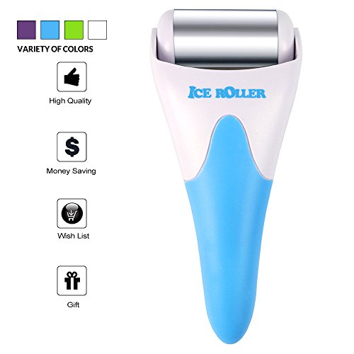 ESARORA Stainless Steel Ice Roller for Face & Eye,Puffiness,Migraine,Pain Relief and Minor Injury,Skin Care Products (Blue)