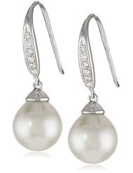 14k Gold 8.5-9mm South Sea Cultured Pearl and Diamond Earrings (0.12 cttw, G-H Color, I1-I2 Clarity)