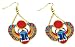 Goldtone Egyptian Scarab Beetle Dangle Earrings