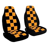 2 black seat covers with black and orange checkers, for a 2004 VW Beetle. Please do... by Designcovers