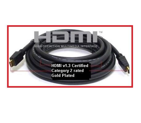 PTC 30ft / 10m PREMIUM GOLD Series HDMI 1.3 Category 2 CERTIFIED 24AWG CL2 rated cable