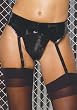 Vinyl Garterbelt (Black;Plus Size)