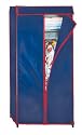 Wenko 4381020100 Kleiderschrank Deep Blue mit Ablagefach - staubfreie Aufbewahrung, abwaschbar, 160 x 75 x 50 cm, blau / rot