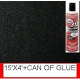 1 (313) Glue+ 15ft 4ft W Polymat Black Speaker Box Carpet Truck Car Trunk Liner, Dash... 