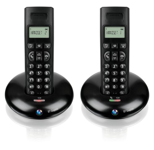 BT Graphite 1100 DECT Twin Digital Cordless Telephone - Black