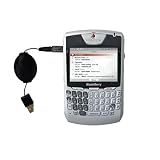 Retractable USB Cable for the Blackberry 8707v with Power Hot Sync and Charge capabilities - Gomadic Brand w/ TipExchange Technology