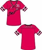 Arkansas Razorback Women's Jersey T-Shirt With Stripes