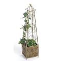 Rankhilfe Pflanzpyramide "Birdy" mit Pflanztopf Metall H 80 cm