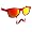 Red Velvet Mustache Red Reflective Lenses