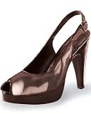 Peep toe sling back pump