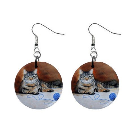 Tabby Cat Earrings Limited Edition Art Jewelry