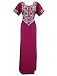 Womans Caftan Dress Red Embroidered Long Muumuu Kaftans Nighty Loungerwear Medium