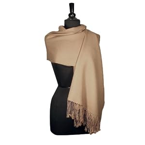 Buy 100% Pashmina Light Brown Beige Shawl Wrap. Woman's Scarf. by Choosy Shopper