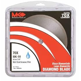 MK Diamond 167028 4-1/2" x 5/8" Contractor Quality Wet Cutting Continuous Rim Diamond Blade for Tile / Marble