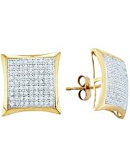 10KT Yellow Gold 0.50 CTW Diamond Micro Pave Earrings