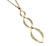 Fiorelli Costume Collection Ladies N2904 Gold Plated Triple Pave Set Marquise Necklace Length 46 51cm Adjustable