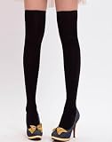 Women Girls BLACK Knee/Thigh High Socks Sockings 100% Cotton Brand NEW Great Quality