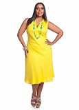 Ashley Stewart Womens Plus Size Linen Placket Bias Dress