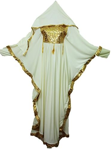 Egypt Abaya Women's Butterfly Printed Arabic Calligraphy Plus Scarf One Size White