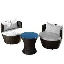 Big Sale Nevada 3-piece Black Wicker Chat Set